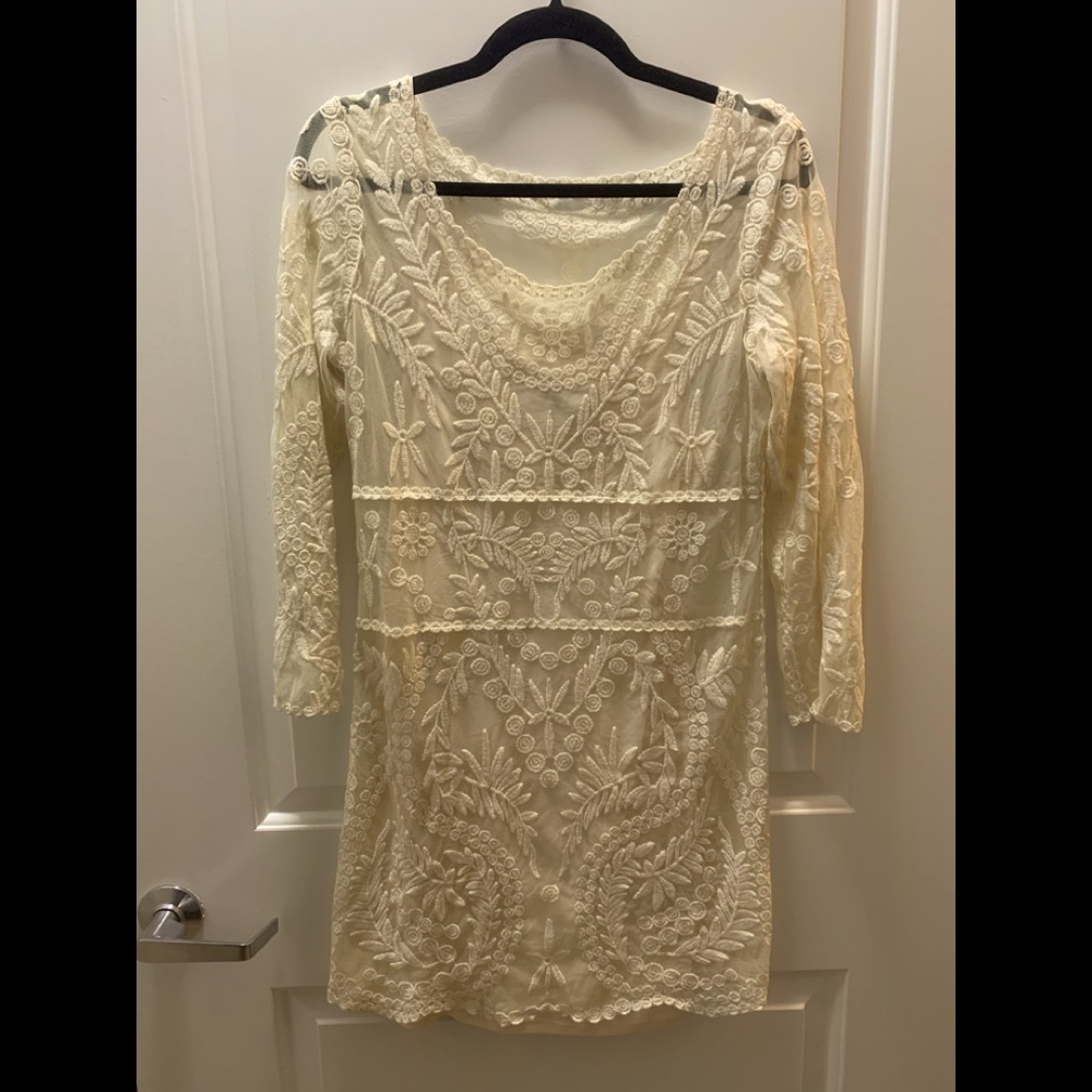 Cream Lace Express Dress
